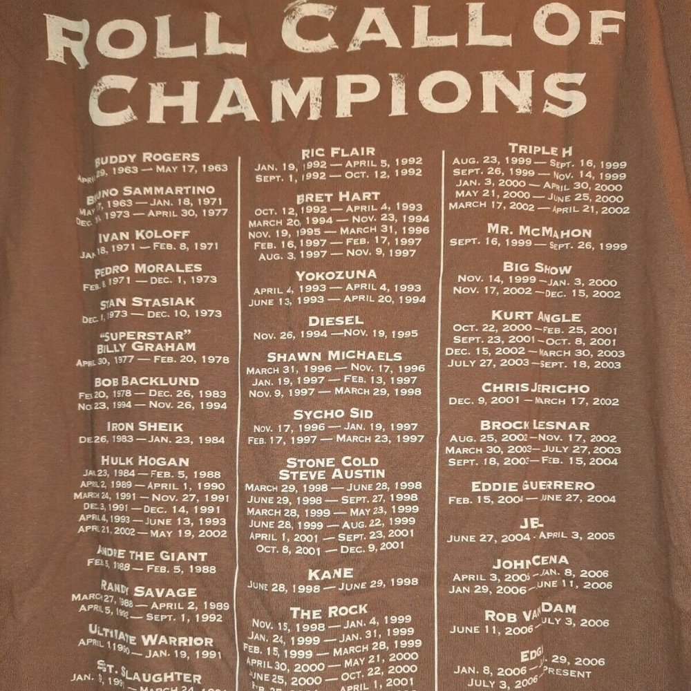 new WWE 1963-2006 The History Of The Championship T Shirt XXL Authentic Vintage - Picture 7 of 7